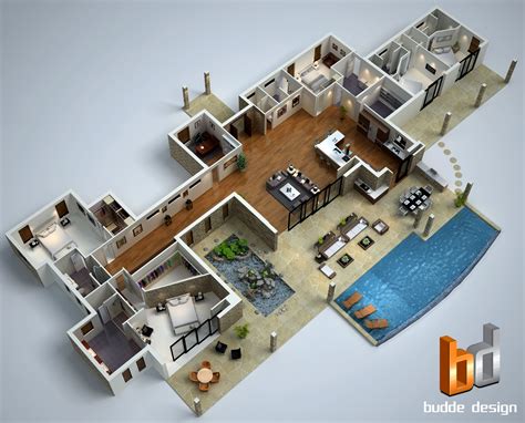 3d Floor Plan For A Residence In Jakarta Indonesia Designed By