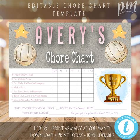 There are so many different kinds of chore charts in this list. Volleyball Chore Chart Template, Children Chore Chart ...