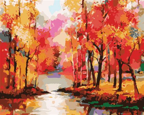 28 Paint By Numbers Autumn Trees