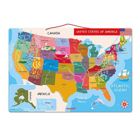 Janod Magnetic Usa Map Puzzle Happy Little Tadpole