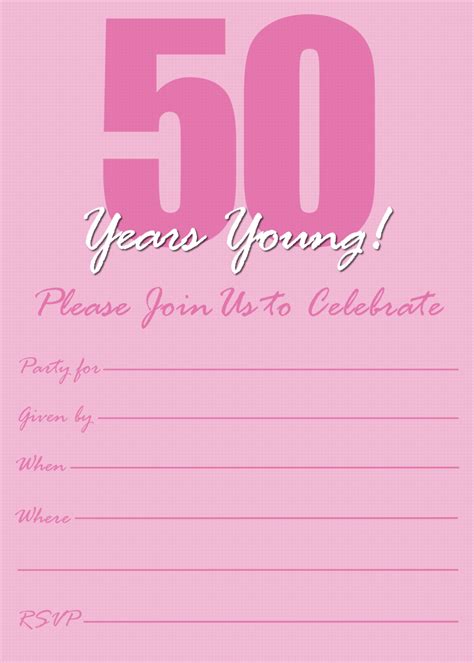 Printable 50th Birthday Invitations