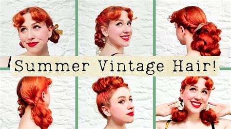 6 Easy Summer Vintage Hairstyles Vintage Hair Tutorial Youtube