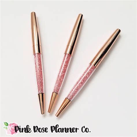 Stunning Rose Gold Pen With Pink Crystals Crystal Gems Pink Crystal