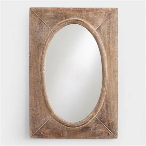 Oval mirrors are an excellent choice if you have limited wall space or are trying to achieve an elegant look. Rustic Wood Shandi Framed Oval Mirror - v1 | Wood mirror ...