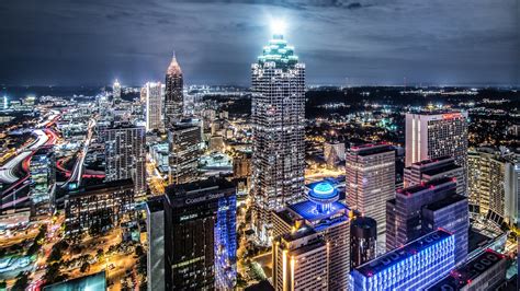 Atlanta At Night Wallpaper Backiee