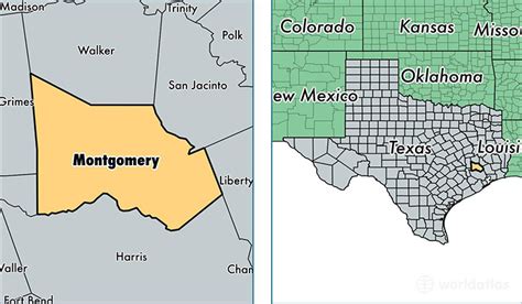 Montgomery County Texas Map Of Montgomery County Tx Where Is