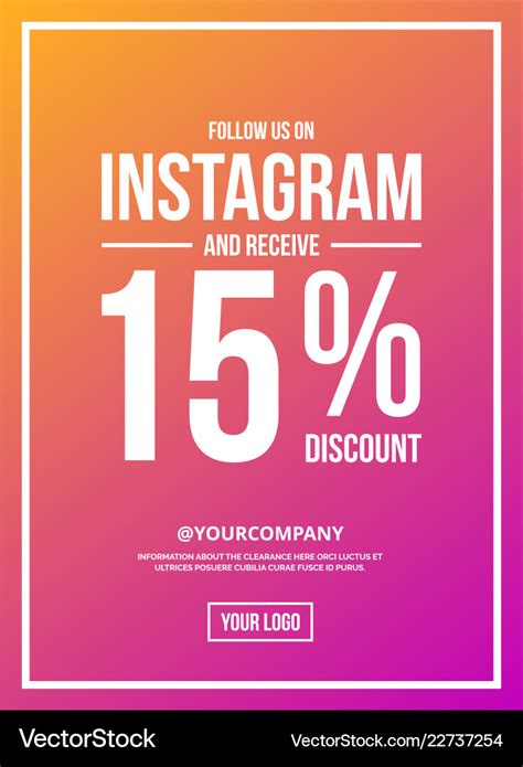 Follow Us On Instagram Sign Poster Royalty Free Vector Image
