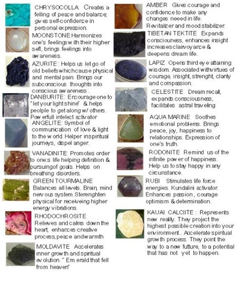 Stone Chart Part 2 Wiccan By Nature Bos Crystals Pinterest