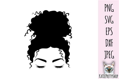 Afro Puffs Messy Bun Svg Messy Bun Svg Messy Bun Curly Hair Svg Girl The Best Porn Website