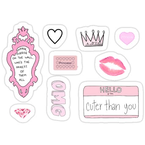 Girly Tumblr Stickers Stickers By Amandabrynn Redbubble