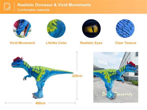Blue Adult Dilophosaurus Costume For Party