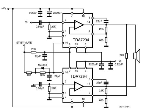 Tda2030 2.1 amplifier circuit diagram with pcb. TDA7294 Audio Amplifier Circuits
