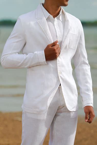 Mens Custom White Linen Suit Beach Weddings And Grooms Island Importer