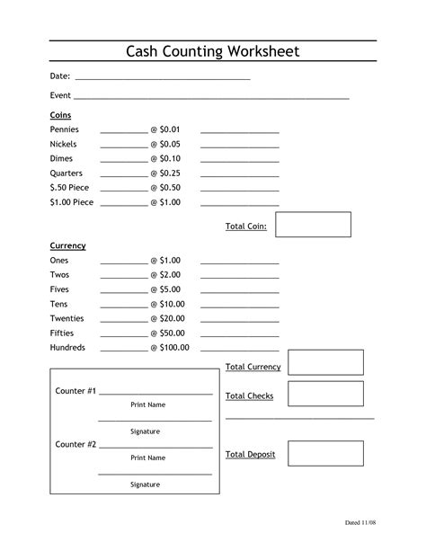 30 money drawer count sheet pryncepality. Cash Drawer Count Sheet Template | charlotte clergy coalition