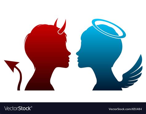 Angel And Devil Silhouette Royalty Free Vector Image