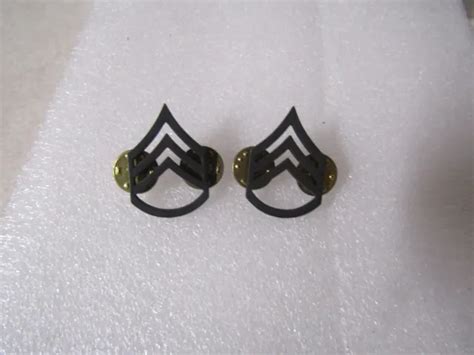 Military Insignia Subdued Pin On Rank Set Of 2 E 6 Staff Sergeant 399