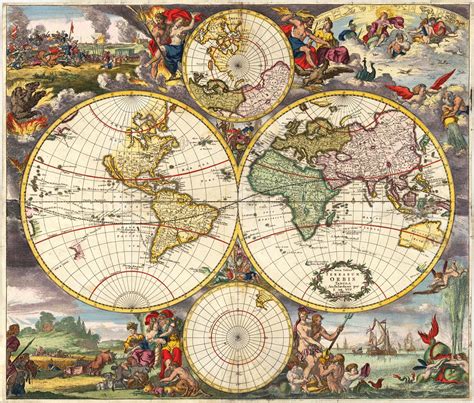 Antique Old Rare And Historic Maps Prints Of World Maps World Map Fabric Ancient World