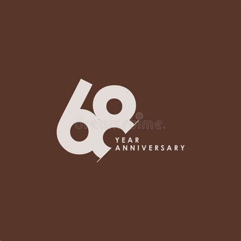 68 Years Anniversary Celebration Greeting Card Stock Vector