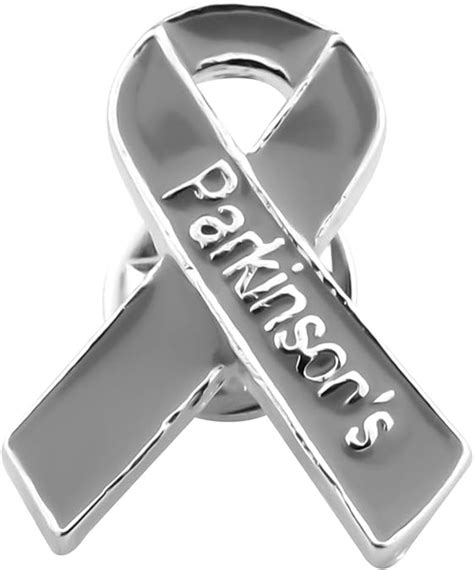 Cenwa Parkinsons Awareness Grey Ribbon Enamel Pin