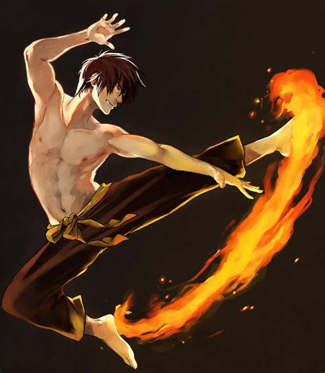 A Man With No Shirt On Is Kicking A Fireball In The Air While Holding His Arm Out