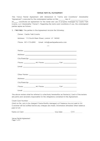 facility rental agreement template   cocosign