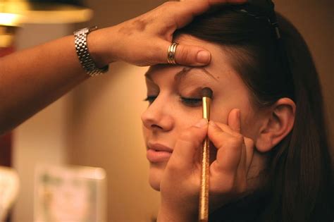 Woman Putting Black Eyeshadow Makeup Beauty Skincare Cosmetics