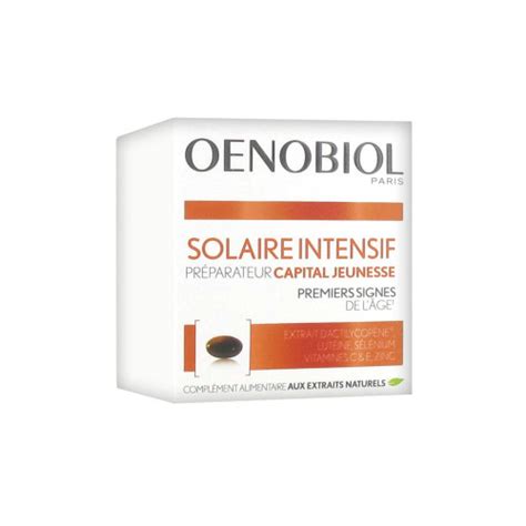 Oenobiol Solaire Intensif 30 Capsules Préserve Jeunesse Peau