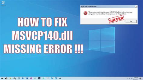 Cmo Solucionar El Error Msvcp140dll Is Missing En Windows
