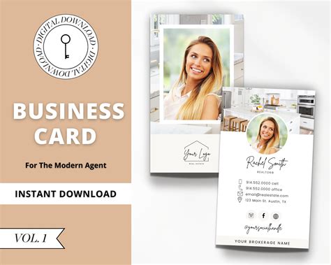 Vol 1 Vertical Business Card Canva Template Two Sided Etsy