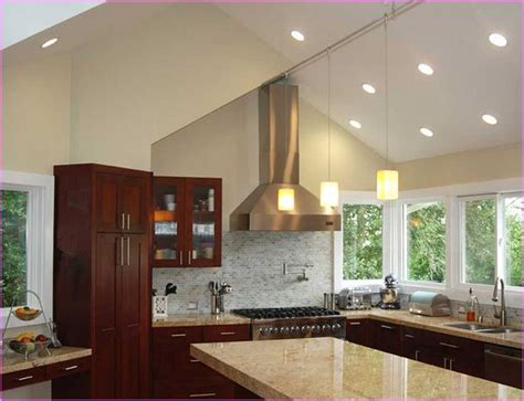 Cathedral ceiling is higher than the normal ceiling and requires more cfm, that's a prime reason why expert suggests large fans for space. Image result for kitchens with angled ceilings no windows ...