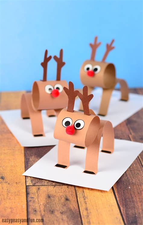 3d Construction Paper Reindeer Christmas Craft Idea With Template