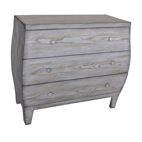 Beachcrest Home Forestdale 3 Drawer Light Driftwood Curved Chest