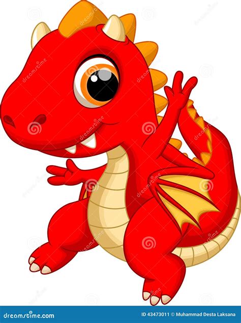 Cute Baby Dragon Cartoon Stock Illustration Illustration Of Head