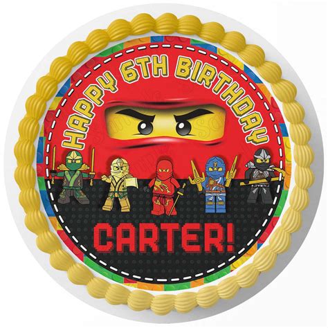 Lego Ninjago Blocks Edible Cake Toppers Round Cakecery