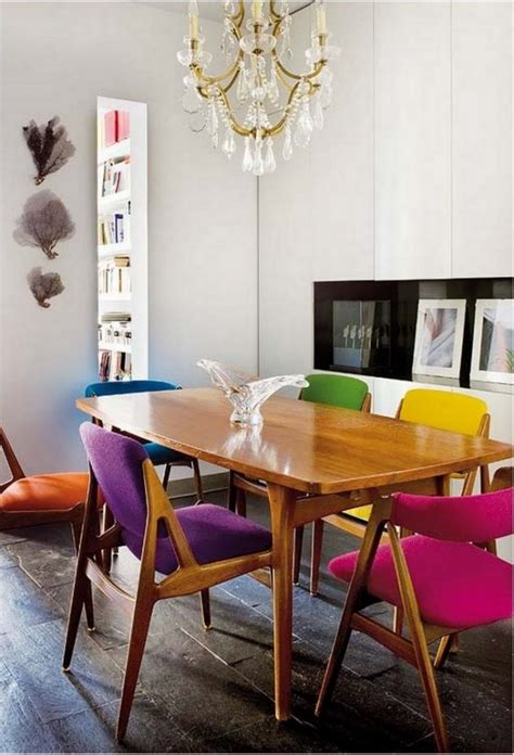 17 Creative Ways To Refresh Your Dining Room With Multicolored Chairs