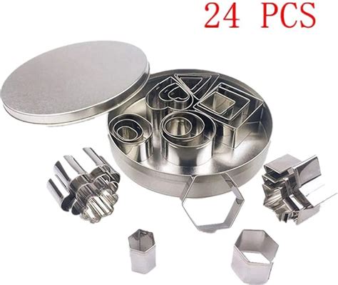 24pcsset Mini Cookie Cutter Set Stainless Steel Baking