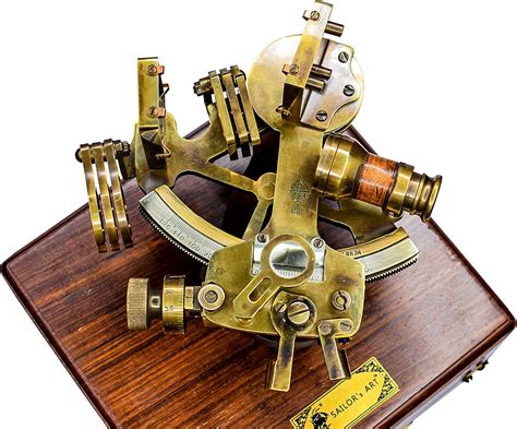 sailor s art antique brass nautical sextant wooden box navigation