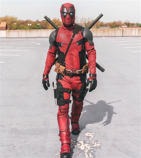Deadpool Costume Cosplay Suit Made From V2 Screen Printed Fabric And Leather Movie Replica Etsy