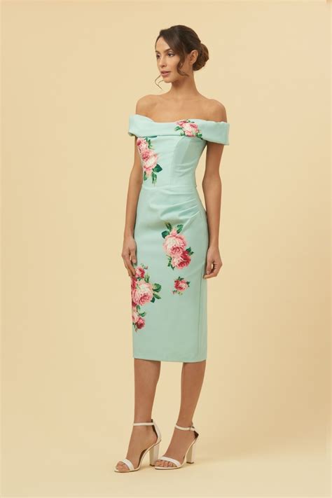 The Thea Lamour Floral Motif Pencil Dress Is A Striking