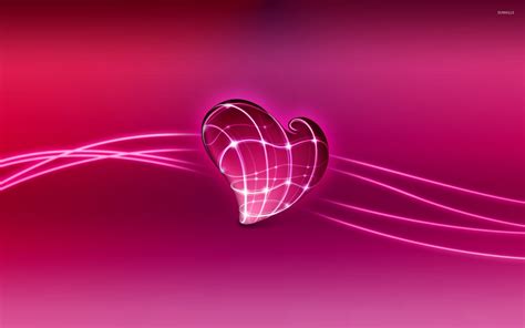 Neon Lights On A Pink Heart Wallpaper Digital Art Wallpapers 51564