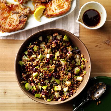 Pour this dressing over the broccoli mixture and toss to combine. Cranberry-Pecan Wheat Berry Salad Recipe | Taste of Home