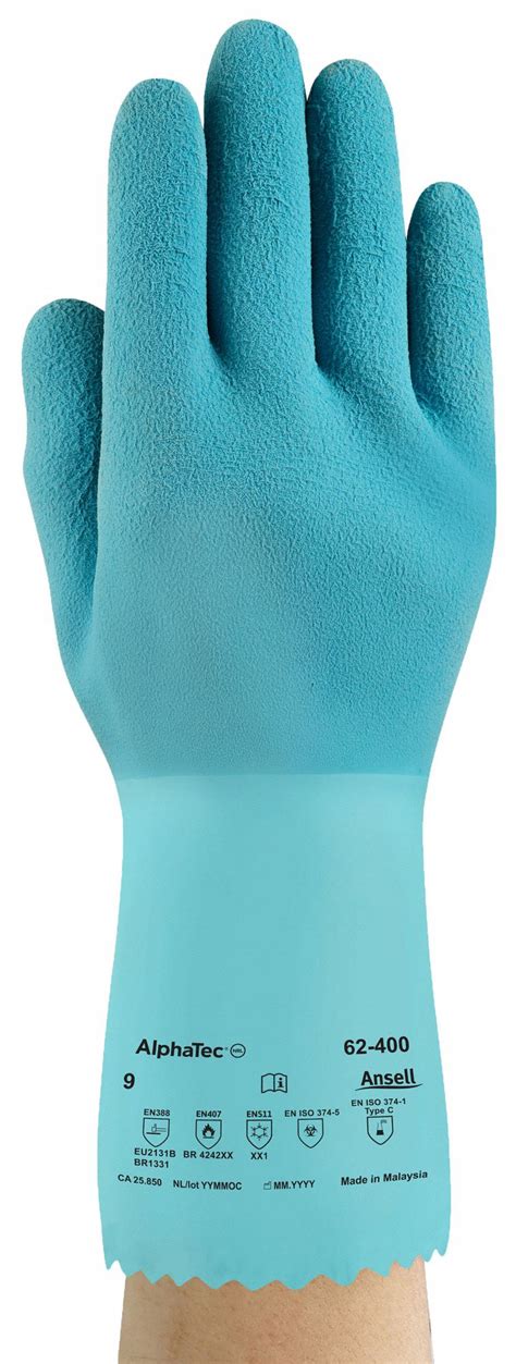 Ansell 62 400 Ansell Chemical Resistant Gloves 8 Glove Materials