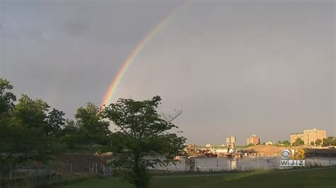 Double Rainbow Seen Over Baltimore Thunderstorm Youtube