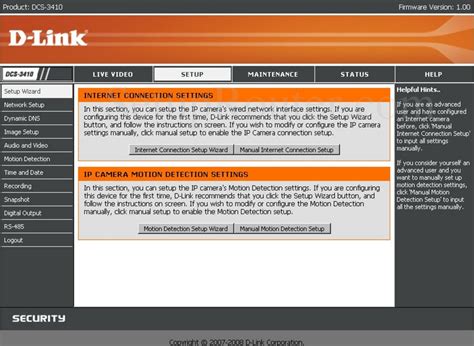 Dlink Dcs 3410 Screenshot Setup Wizard