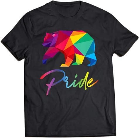 Amazon Com Gay Bear Pride Shirt Bears L G B T Rainbow Flag Grizzly