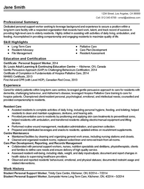 In this, you must have to put your strengths and good points in a sensitive way and make it appealing. PSW (Personal Support Worker) Resume Samples | IPASPHOTO