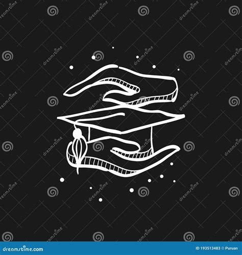 Sketch Icon In Black Hand Holding Diploma Stock Vector Illustration