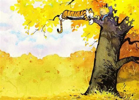 Calvin Hobbes Wallpaper Autumn Fall Trees Leaves Tiger Comic Strip