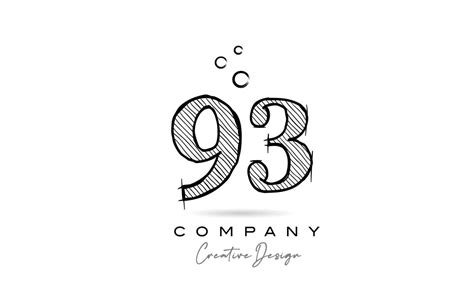 Hand Drawing Number 93 Logo Icon Design For Company Template Creative