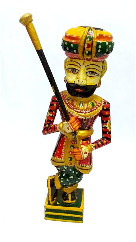 Saarthi Wooden Decorative Traditional Chowkidar Dwarpal Watchkeeper